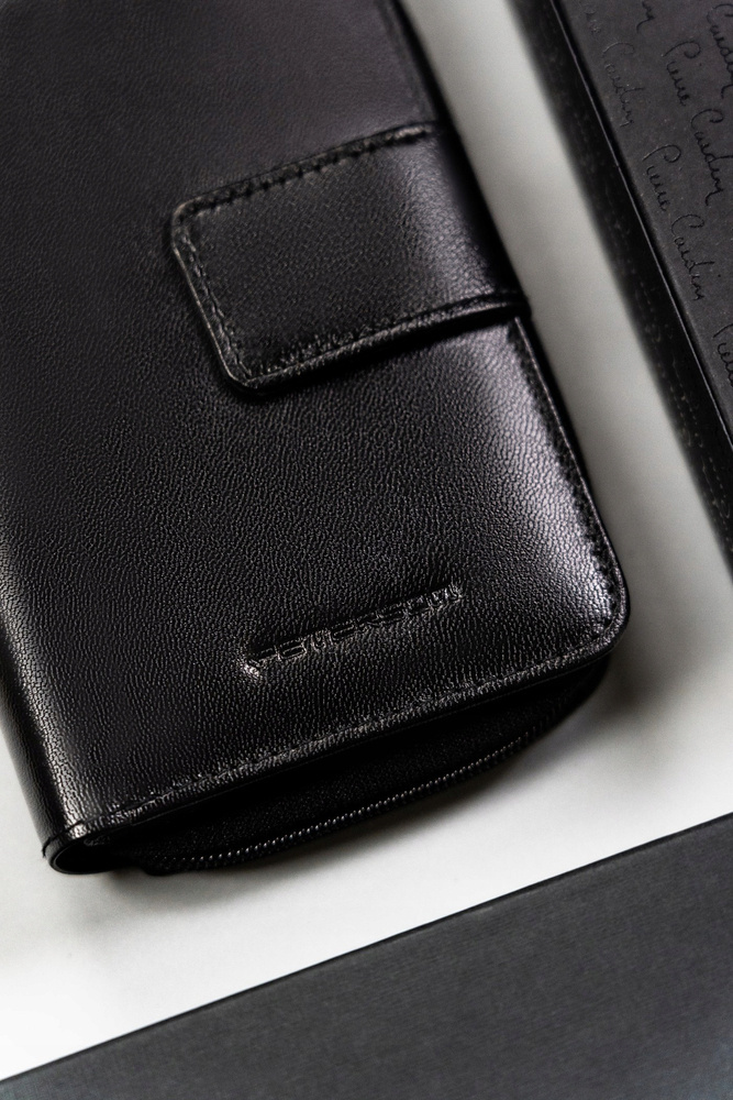 Großer Damen Geldbörse mit Druckknopf aus Leder – Peterson