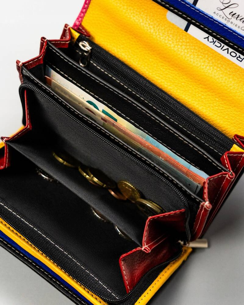 Elegante Damen Geldbörse aus Leder mit Druckknopf – Rovicky – Bild 11