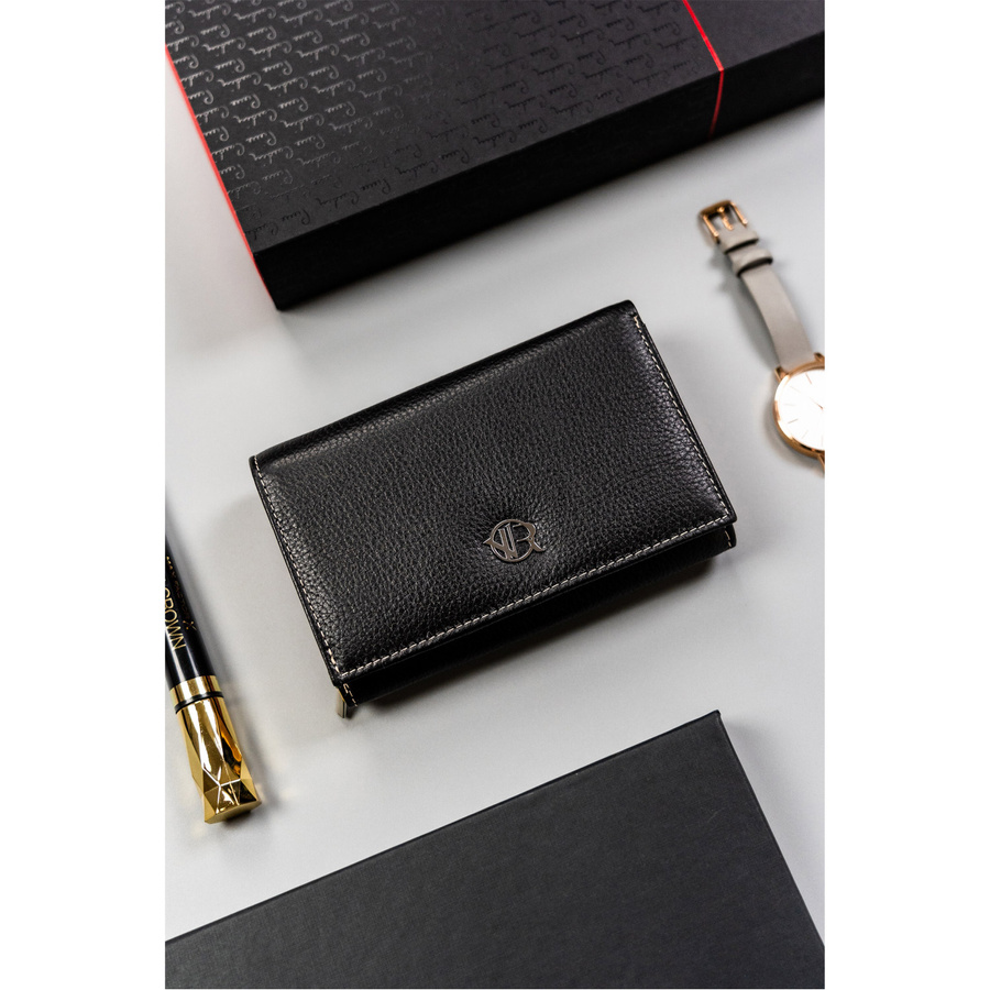 Elegante Damen Geldbörse aus Leder mit Druckknopf – Rovicky – Bild 2