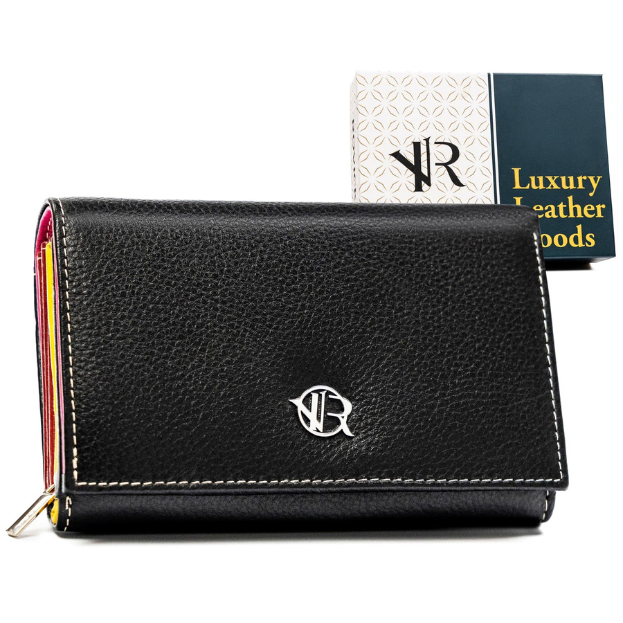 Elegante Damen Geldbörse aus Leder mit Druckknopf – Rovicky