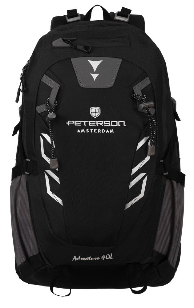 Schwarzer Adventure Trekkingrucksack mit Regenschutz – Peterson – Bild 3