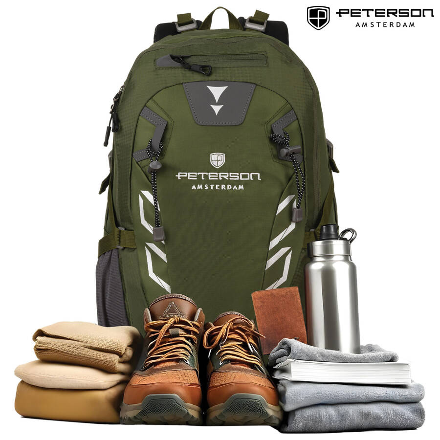 Grüner Adventure Rucksack mit Notfallpfeife – Peterson – Bild 5