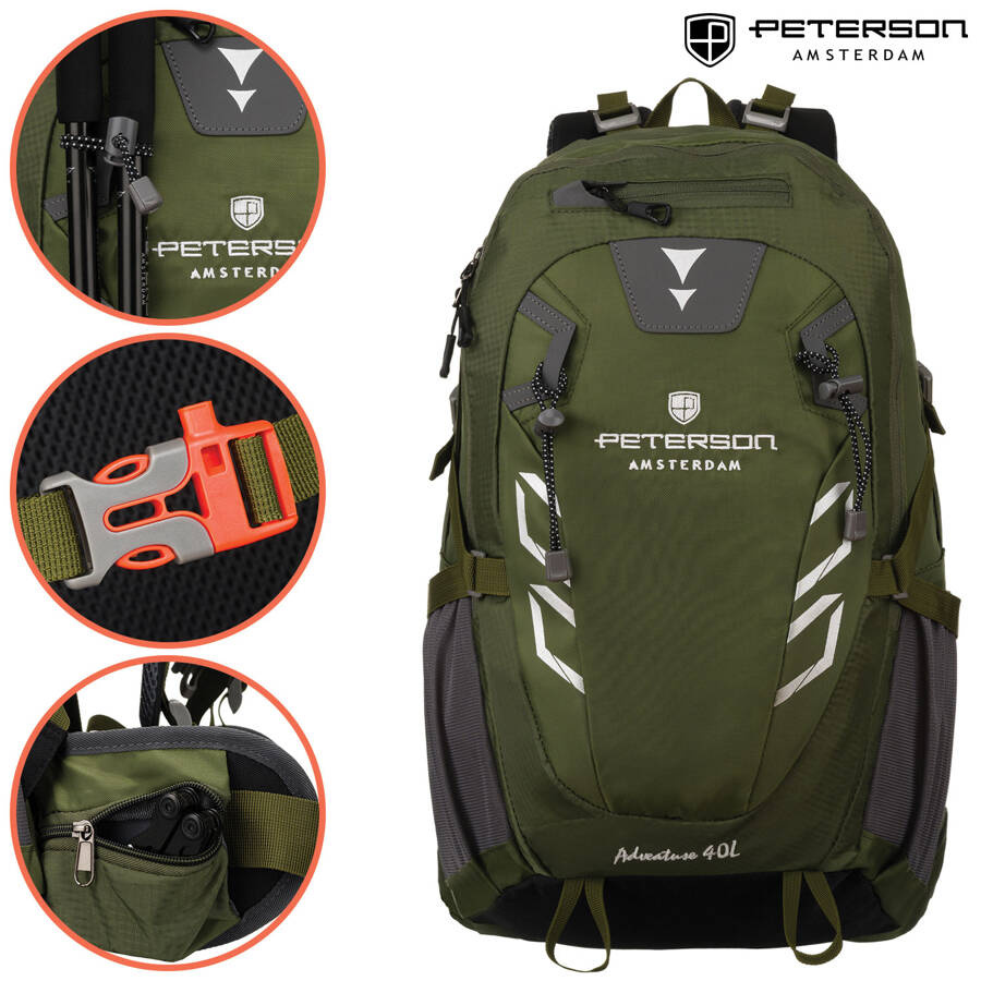 Grüner Adventure Rucksack mit Notfallpfeife – Peterson – Bild 3