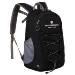 Leichter, schwarzer Wanderrucksack mit Brustgurt – Peterson