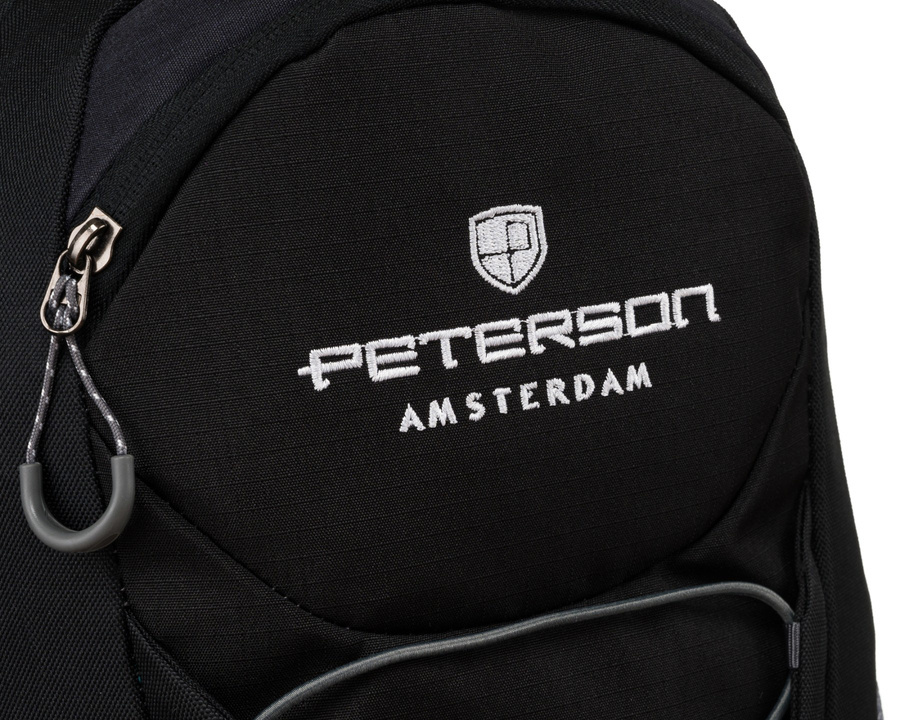 Leichter, schwarzer Wanderrucksack mit Brustgurt – Peterson – Bild 3