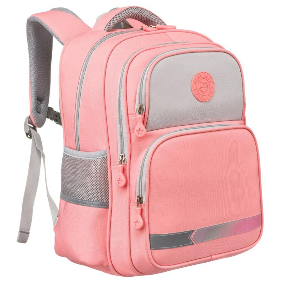 Rosa Schulrucksack aus atmungsaktivem Polyester – Peterson – Bild 2