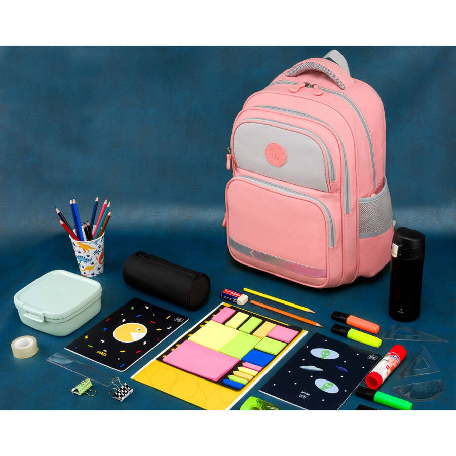 Rosa Schulrucksack aus atmungsaktivem Polyester – Peterson – Bild 15