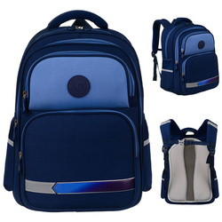 Zweikammeriger, marineblauer Stadtrucksack mit Außentaschen – Peterson