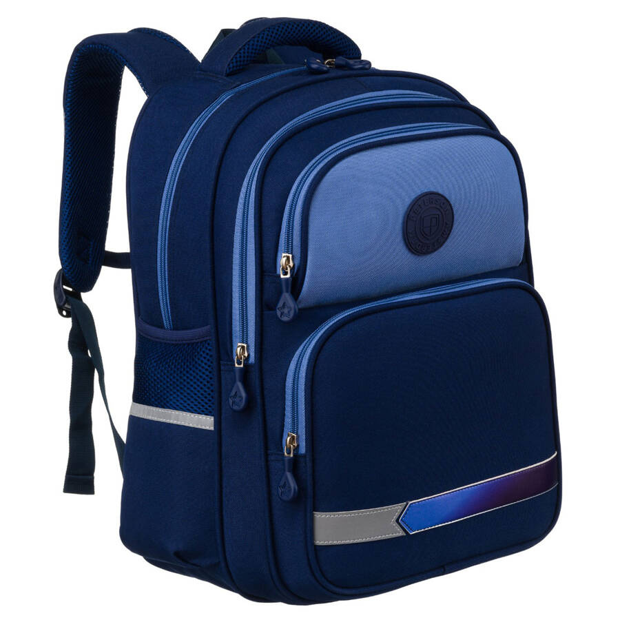 Zweikammeriger, marineblauer Stadtrucksack mit Außentaschen - Peterson – Bild 2