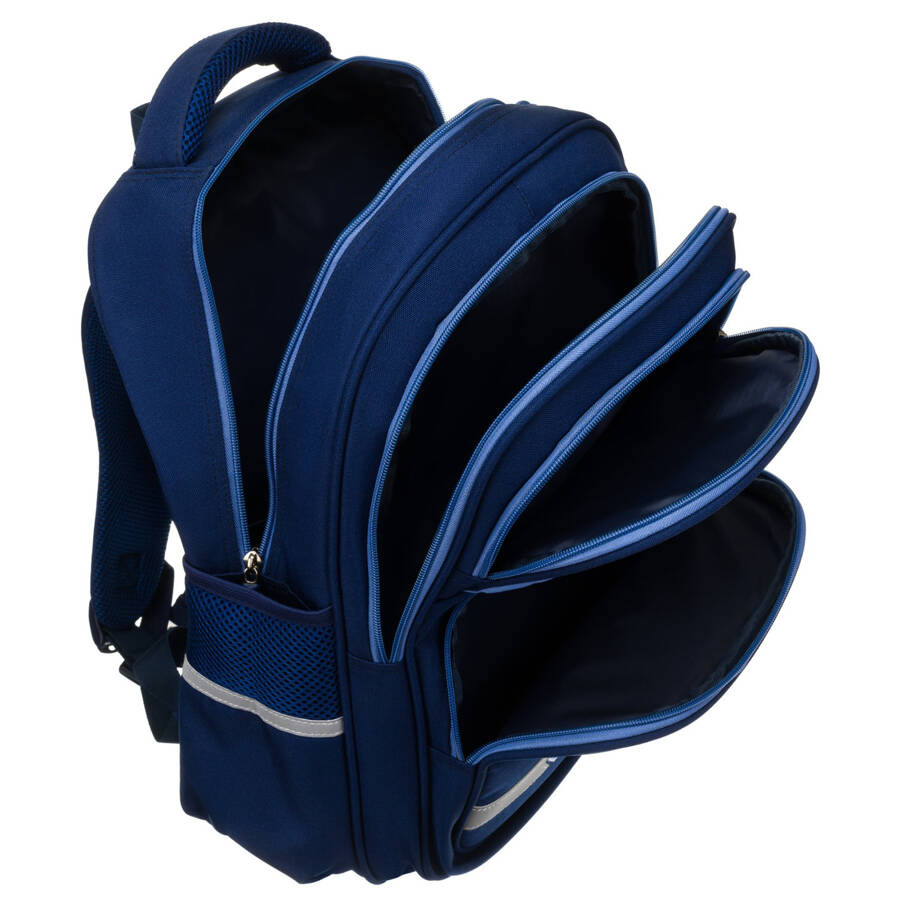Zweikammeriger, marineblauer Stadtrucksack mit Außentaschen - Peterson – Bild 7