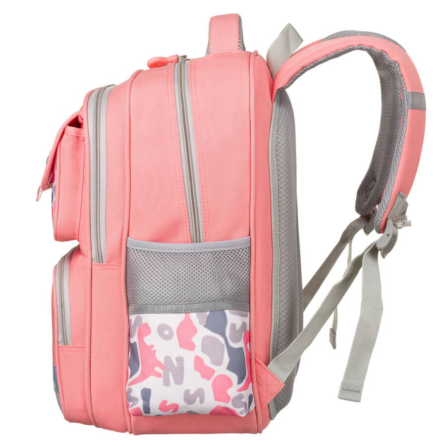Rosa Schulrucksack aus atmungsaktivem Polyester mit Brustgurt – Peterson – Bild 7