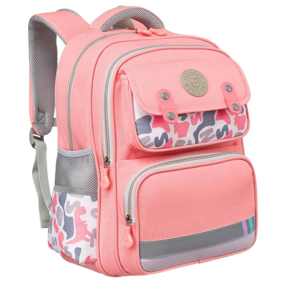 Rosa Schulrucksack aus atmungsaktivem Polyester mit Brustgurt – Peterson – Bild 2