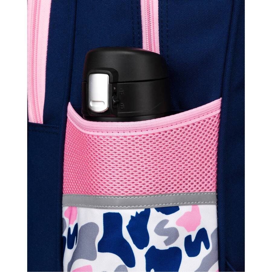 Praktischer Rucksack aus Polyester in Marineblau-Rosa auf ergonomischen Schultergurten – Peterson – Bild 13