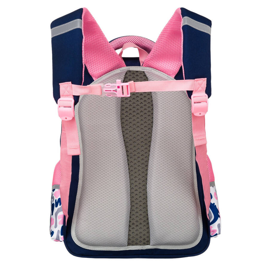 Praktischer Rucksack aus Polyester in Marineblau-Rosa auf ergonomischen Schultergurten – Peterson – Bild 11