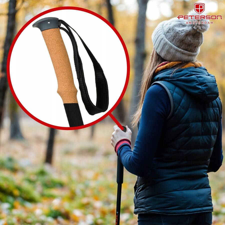 Verstellbare, schwarze Trekkingstöcke aus Aluminium - Peterson – Bild 7