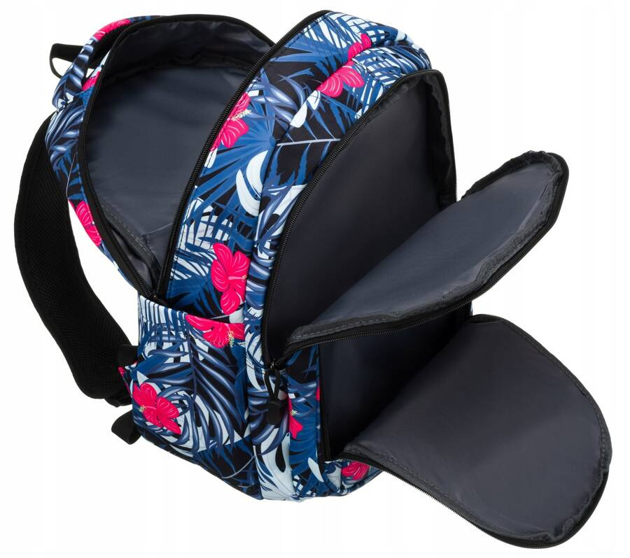 Polyesterrucksack mit Pflanzenmuster und großer Fronttasche – Peterson – Bild 5