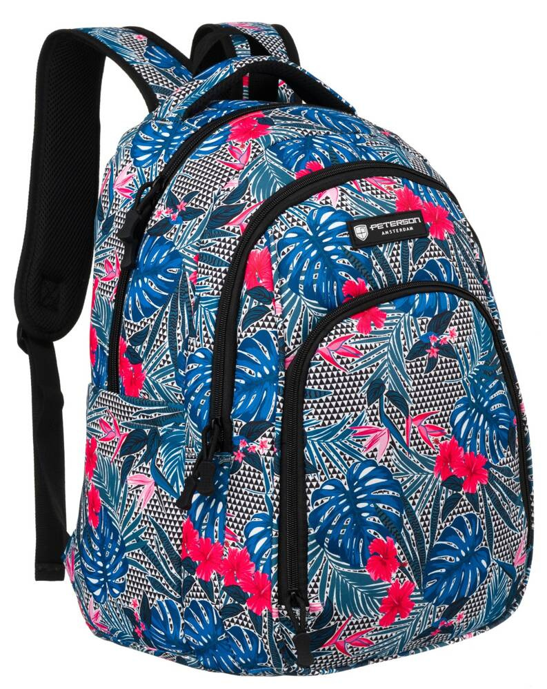Bequemer Schulrucksack mit Muster und verstellbaren Trägern – Peterson