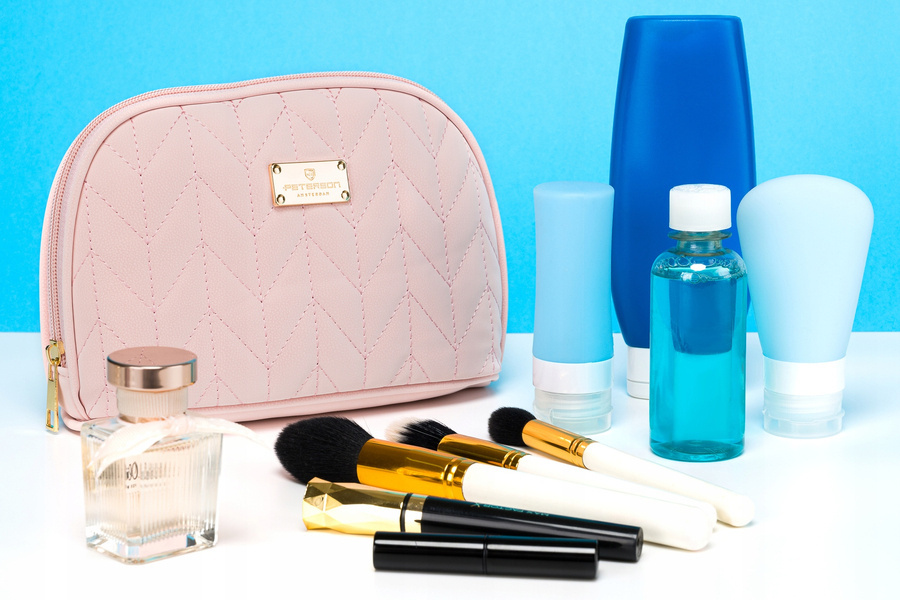 Elegante Damen Kosmetiktasche aus Öko-Leder mit Reißverschluss – Peterson – Bild 7