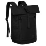 Schwarzer Sport-Rucksack im Rolltop-Stil mit verstellbaren Schultergurten – Peterson