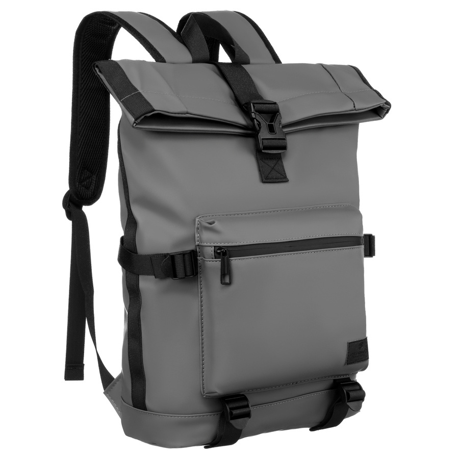 Großer City-Rucksack in Grau aus Polyester – Peterson