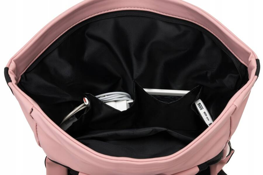 Rosa Sport-Rolltop-Rucksack mit Schnalle und Reißverschluss – Peterson – Bild 8