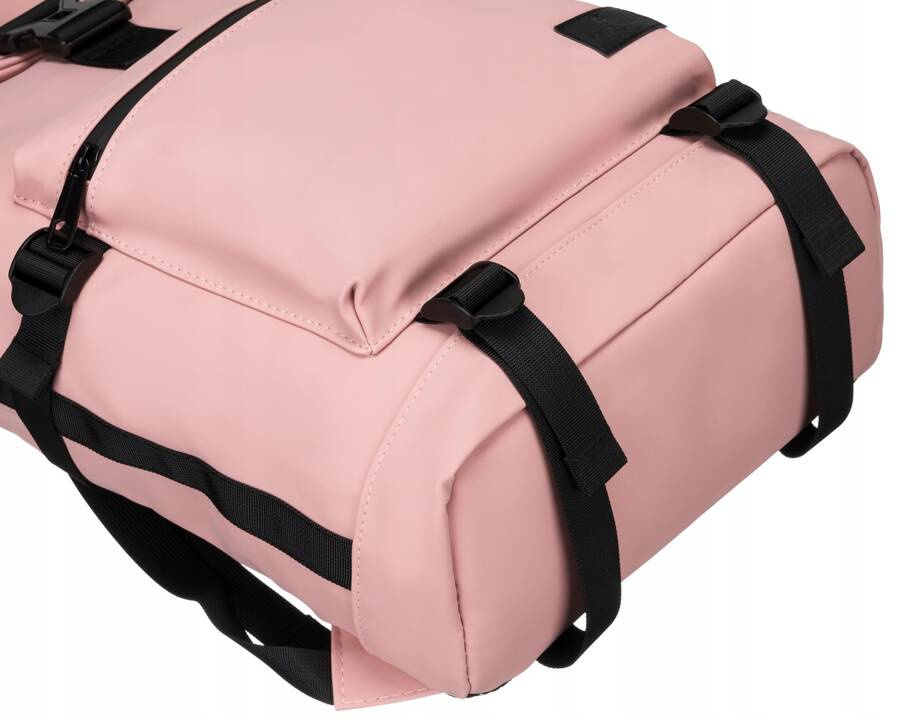 Rosa Sport-Rolltop-Rucksack mit Schnalle und Reißverschluss – Peterson – Bild 13