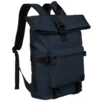 Geräumiger City-Rolltop-Rucksack in Dunkelblau mit Außentasche – Peterson