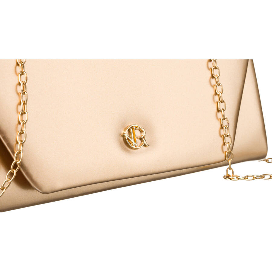 Klassische Damen Clutch in Gold mit Kette – Rovicky – Bild 3