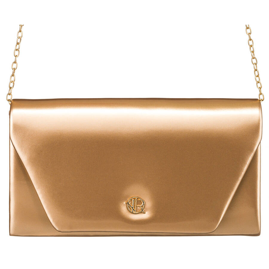 Klassische Damen Clutch in Gold mit Kette – Rovicky – Bild 2