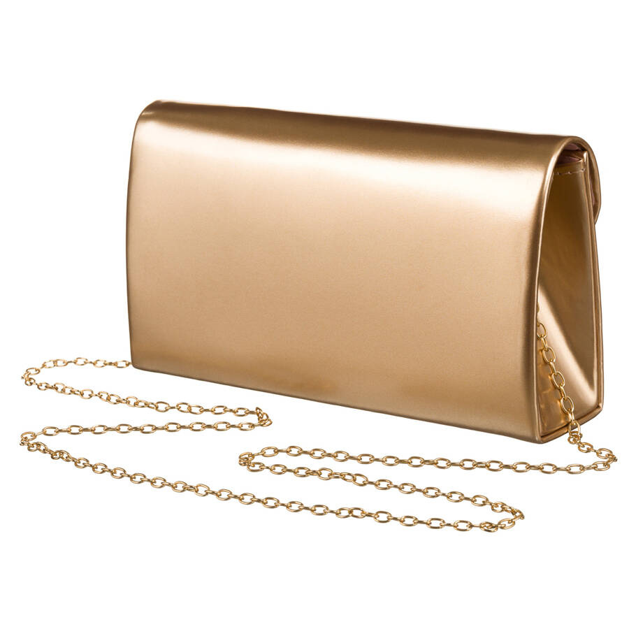 Klassische Damen Clutch in Gold mit Kette – Rovicky – Bild 8
