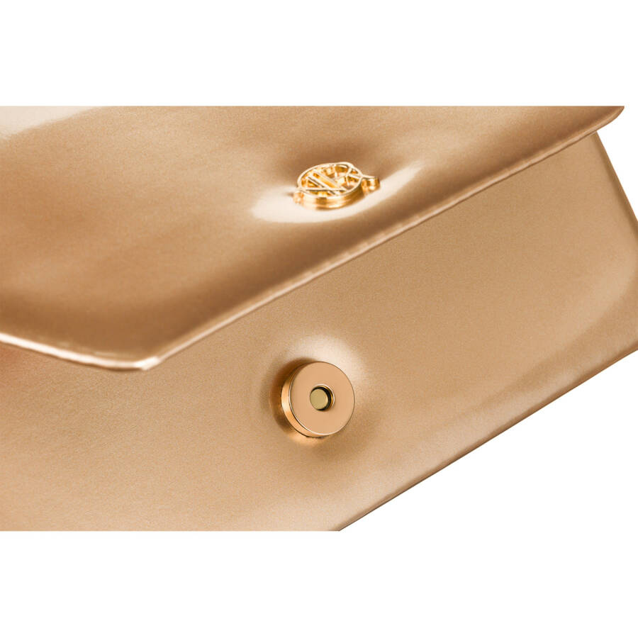 Klassische Damen Clutch in Gold mit Kette – Rovicky – Bild 4