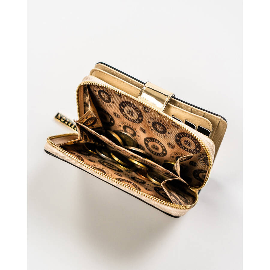 Elegante, kleine Damen Geldbörse in Gold aus echtem Leder – Peterson – Bild 15