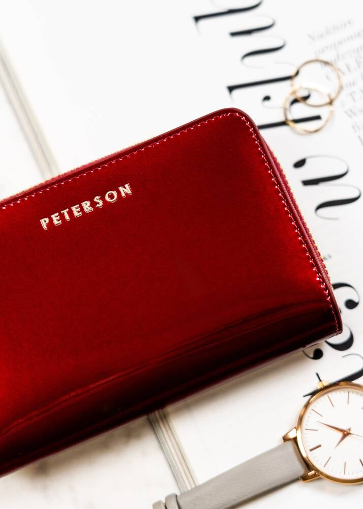 Rote Damen Geldbörse aus Leder mit RFID – als Geschenk – Peterson – Bild 4