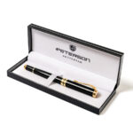 Eleganter schwarzer Kugelschreiber in Geschenkbox – Peterson