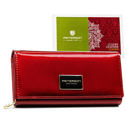 Rote Damen-Geldbörse aus Leder – Peterson