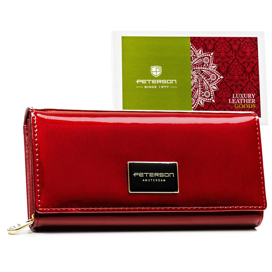 Rote Damen-Geldbörse aus Leder – Peterson
