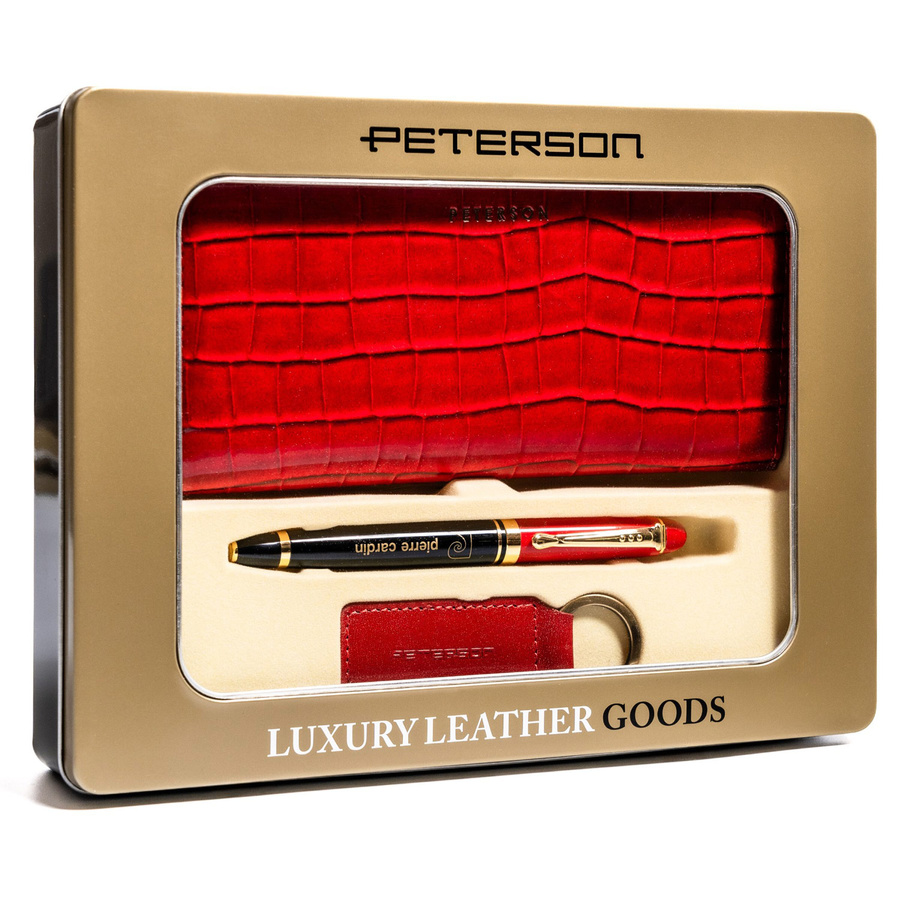 Damen Geschenkset mit Geldbörse im Croco-Look – Peterson