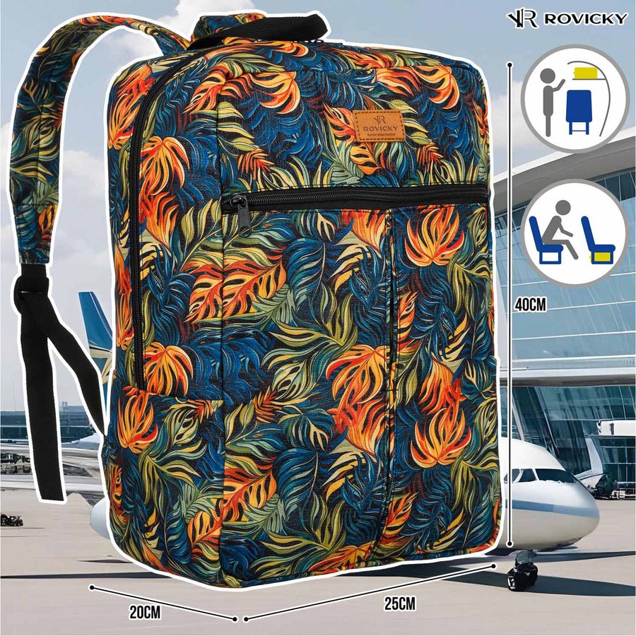 Leichter Reiserucksack mit Monstera-Blättern – Rovicky – Bild 4