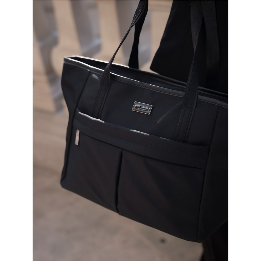 Stilvolle Damen Shopper Tasche in Schwarz – Peterson – Bild 7