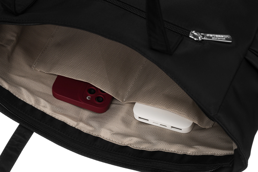 Schwarze Shopper Bag Damen Tasche passend für A4 – Peterson – Bild 7