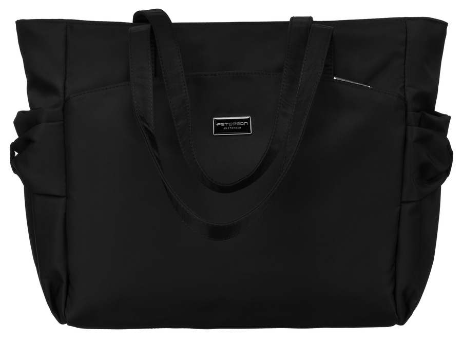 Schwarze Shopper Bag Damen Tasche passend für A4 – Peterson – Bild 3