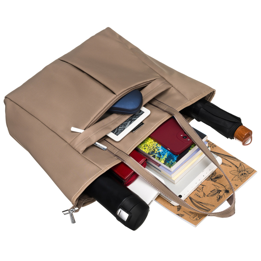 Shopper Tasche mit Reißverschluss in Beige – Peterson – Bild 12