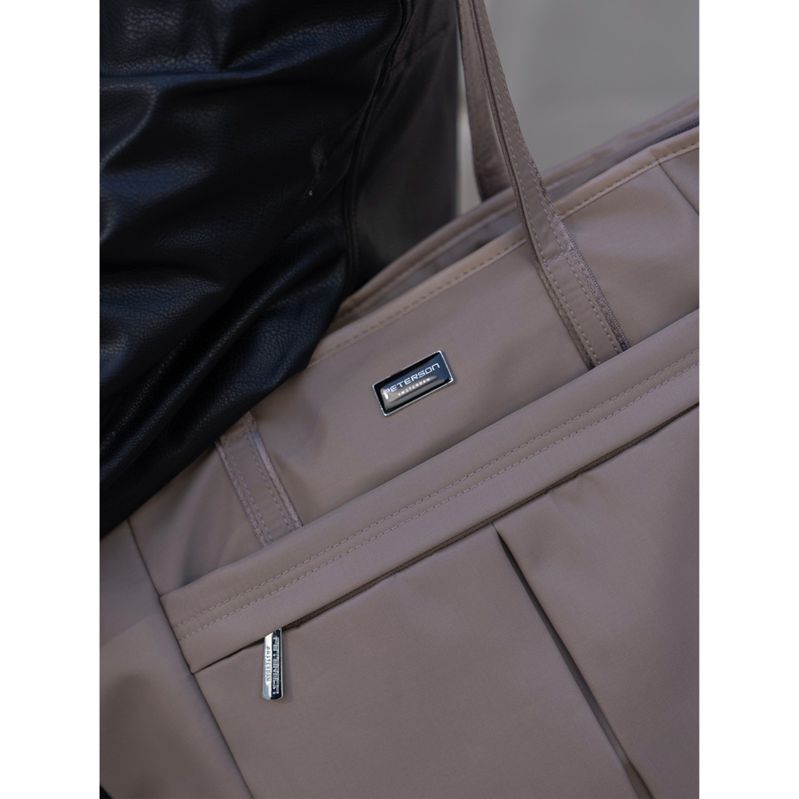 Shopper Tasche mit Reißverschluss in Beige – Peterson – Bild 7