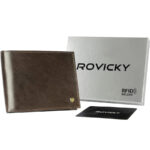 Elegante Herren Geldbörse aus Leder in Braun mit RFID-Schutz – Rovicky
