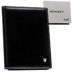 Klassische Herren Geldbörse in Schwarz im Hochformat – Rovicky