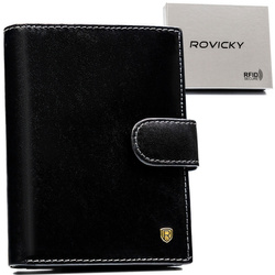Herren Geldbörse aus Leder mit Druckknopf – Rovicky