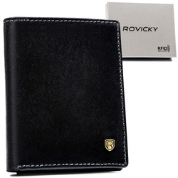 Elegantes Dokumentenetui aus Leder in Schwarz – Rovicky