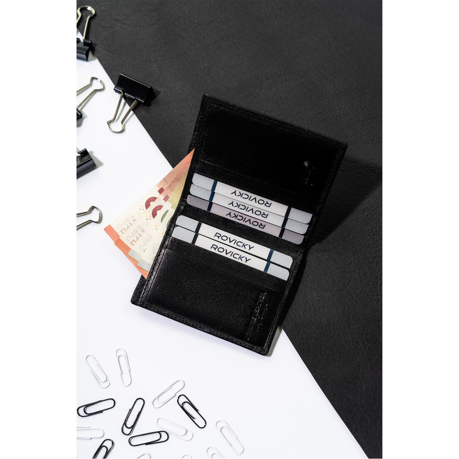 Elegantes Dokumentenetui aus Leder in Schwarz – Rovicky – Bild 5