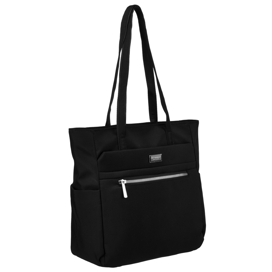 Praktische schwarze Damen Shopper Tasche für die Schulter – Peterson