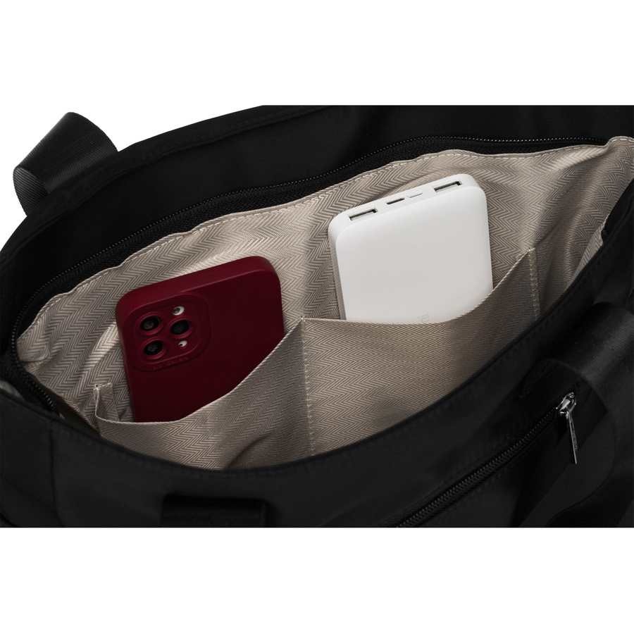 Große Nylon Damen Tasche in Schwarz mit bequemen Henkeln – Peterson – Bild 6